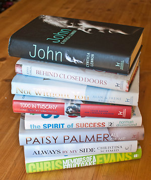 Background. Stack of books